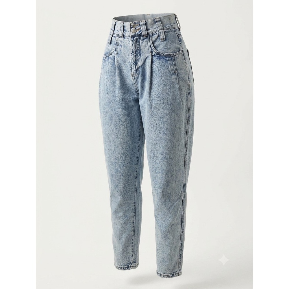 Jou Jou 1990'S Vintage Women's High Waist Baloon Leg Blue Demin Jeans. Size 5/6